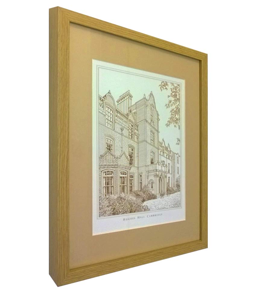 framed university print