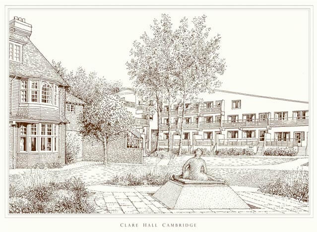 clare hall cambridge print