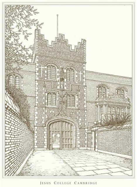 jesus college cambridge print