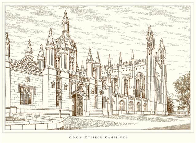 kings college cambridge print