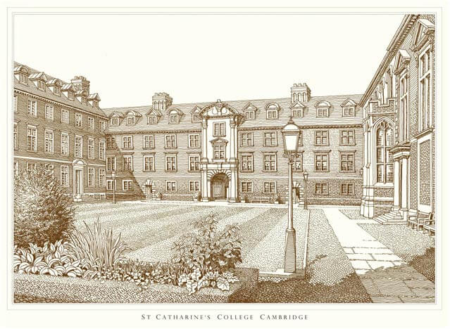 st catharines college cambridge print