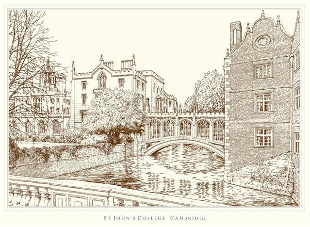 st johns college cambridge print