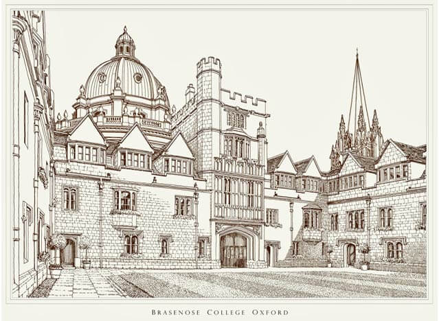 brasenose college oxford print